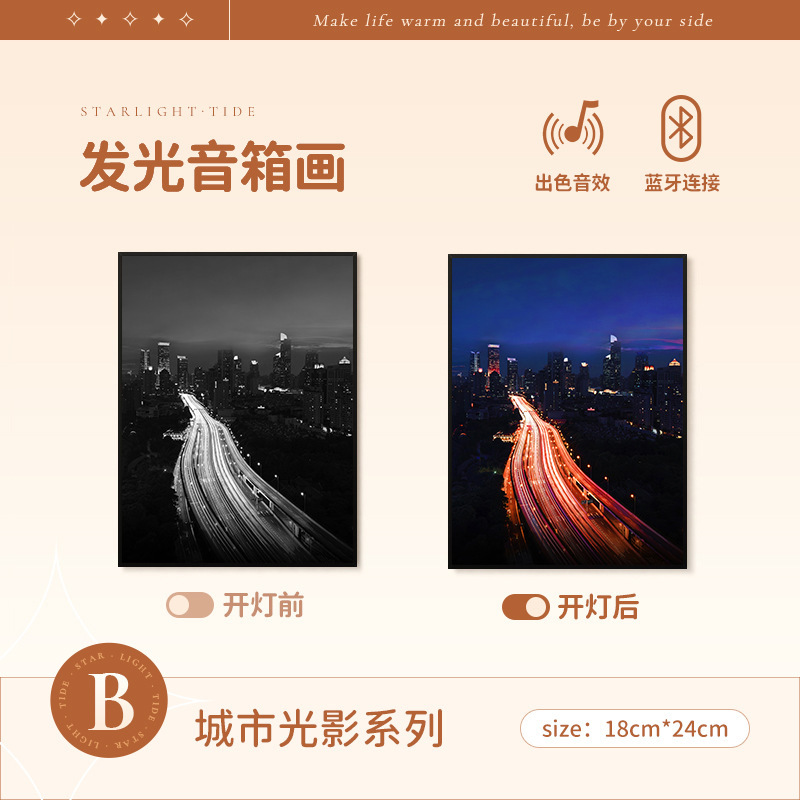 梵芸照明音響画総集家庭装飾品プレゼントデスクトップ装飾品bluetoothリチウム電池音響画|undefined