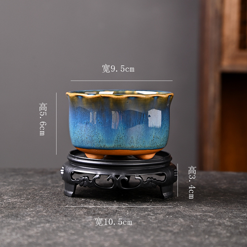 Bandeja de balcón de cerámica de bonsai de plantas verdes de nieve de junio, maceta carnosa de gres doméstico, maceta de cerámica pequeña con control de raíces, liquidación