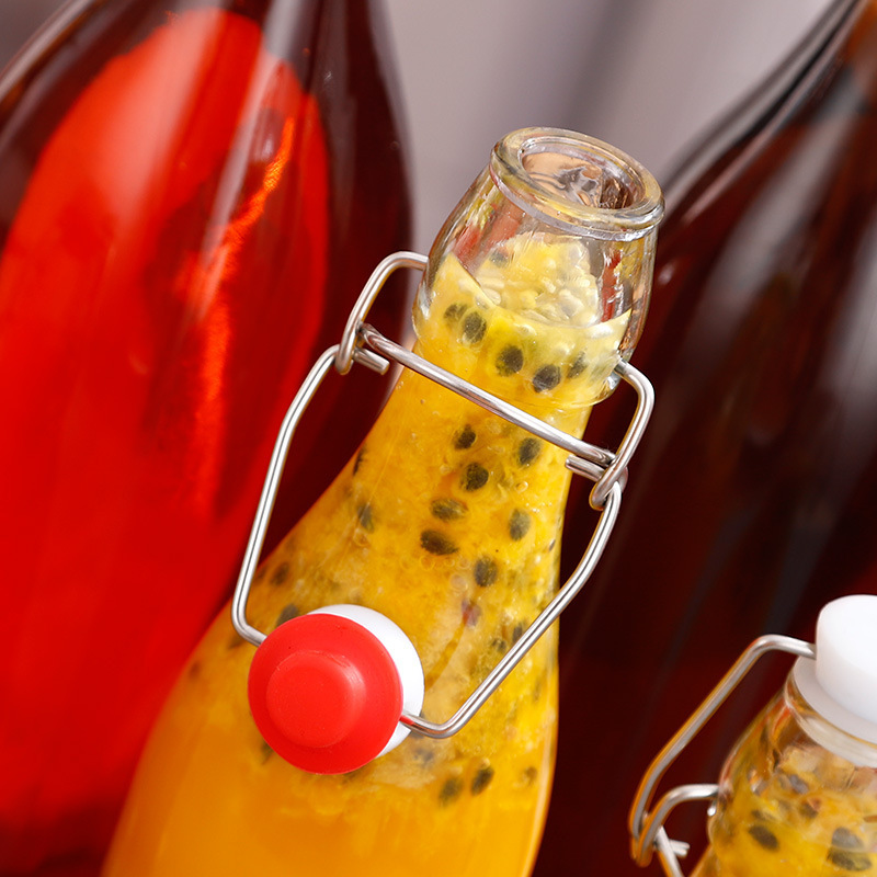Botella de Vidrio para Jugos y Enzimas Hermética Reutilizable para Conservación de Bebidas