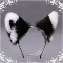 1PC Realistic Furry Animal Cat Ears Headband Lolita Cute Fau