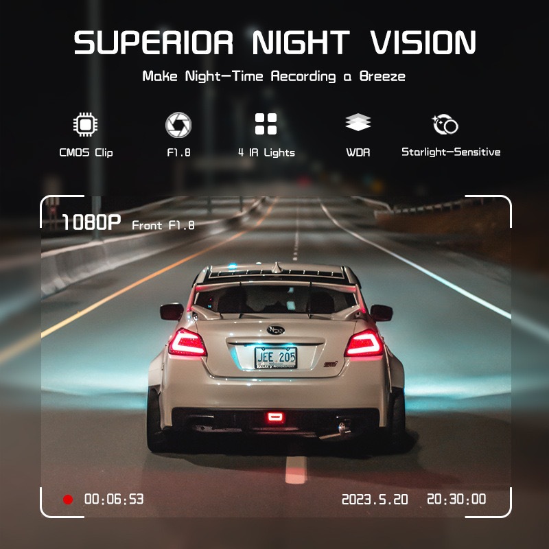 Overseas Hot-Selling Model C309 Three-Way Dash Cam with High-Definition Night Vision, Parking Monitoring, and Mobile Phone Connectivity for Vehicle Recording
