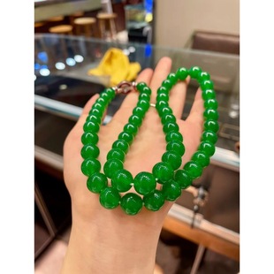 Full-Color Bead Chain Jadeite Guanyin Buddha Necklace Pendant Jade Pendant for Men and Women Jade Treatment Jade Hanging Safe Without Inlay
