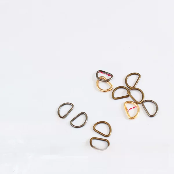 10mm Inner Width Thin D-Ring Buckle for Bags, D-Shaped Buckle for Luggage Hardware Accessories, 1.6/1.8 Wire Roll-Plated Iron Wire, 3-Point Small D-Ring Buckle