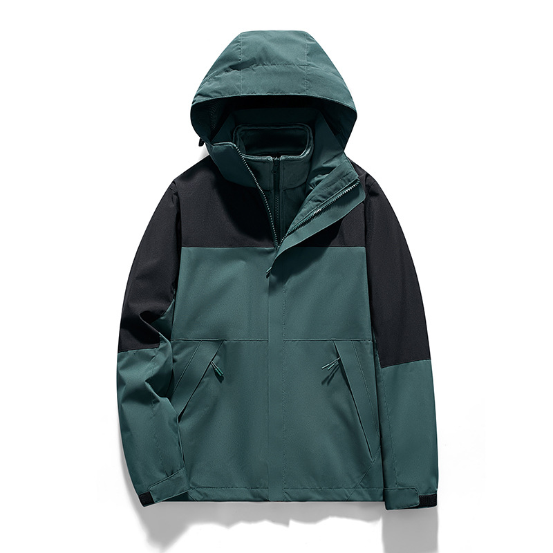 新款户外登山旅行户外服装三合一冲锋衣男外套单层夹克男女23885F
