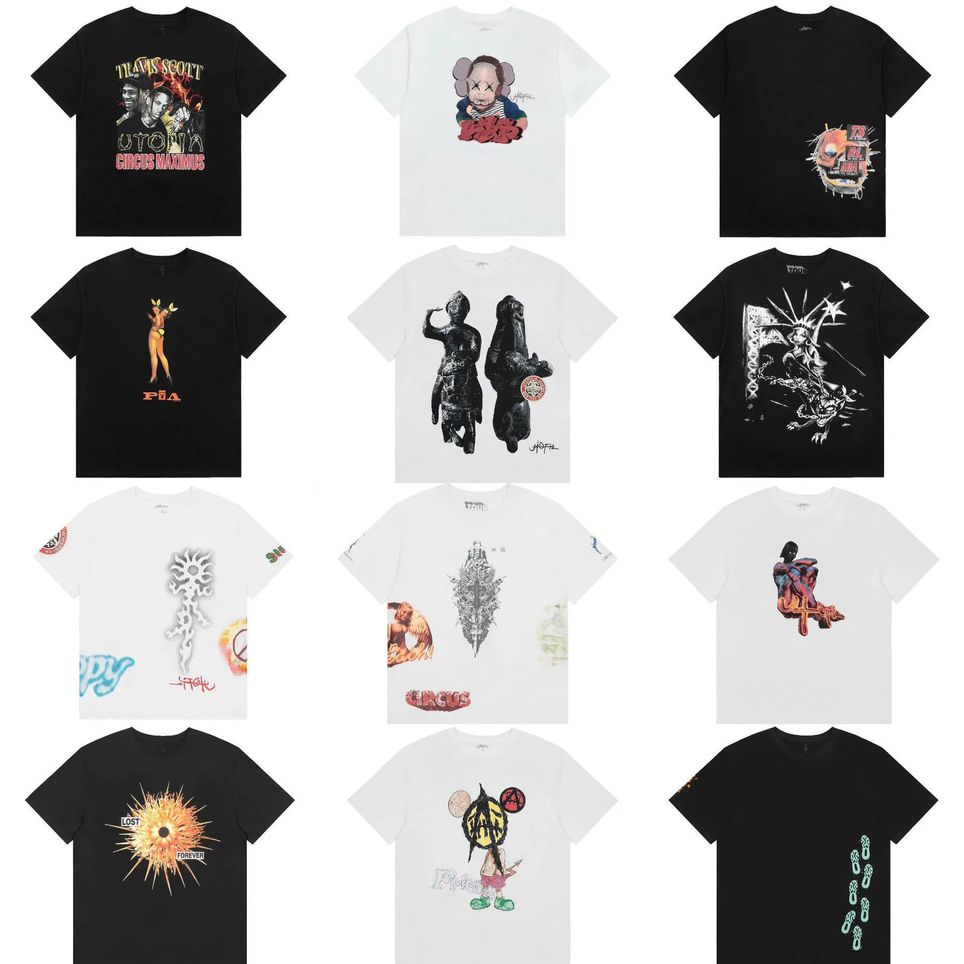 Travis Scott Cactus Jack рисунок на принте повседневная футболка с короткими рукавами свободная