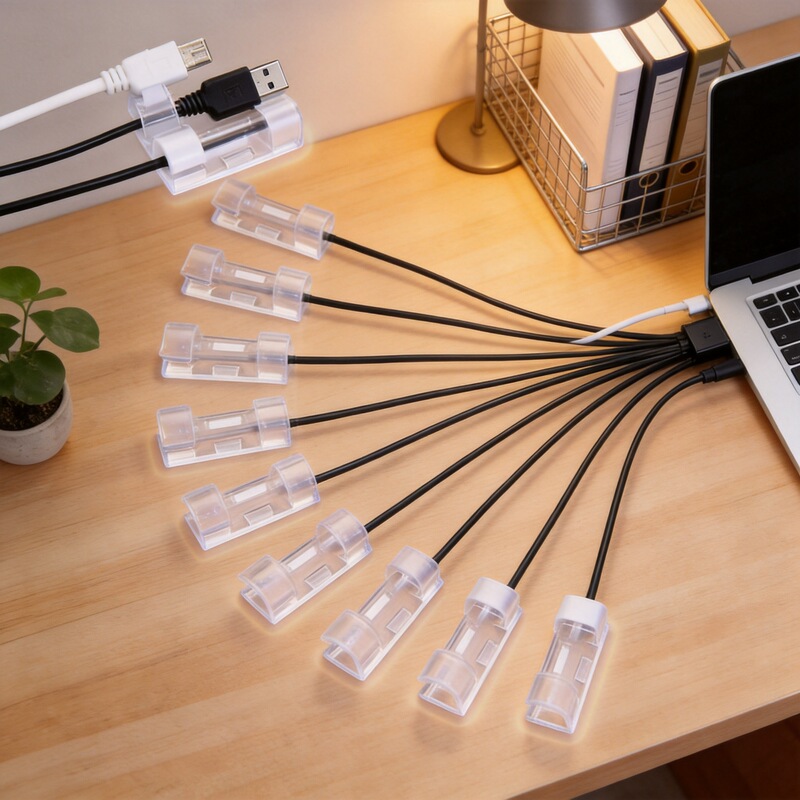 Self-adhesive wire organizer fixing clip network cable finishing holder desktop storage finisher data cable fixing clip