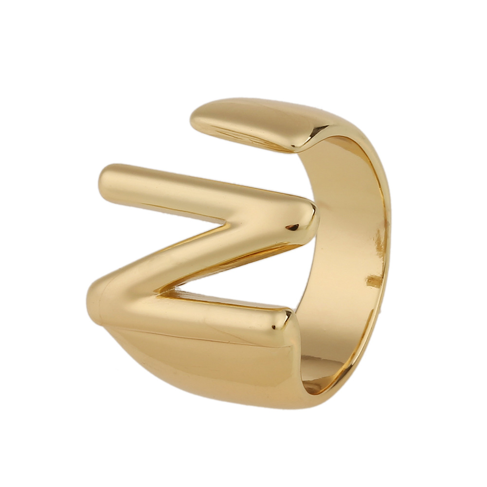 5g Weight Birthday Occasion Copper Material Letter Pattern Unisex Gender Fashion Style Fashion New Style Copper 26 English Letter Ring 25