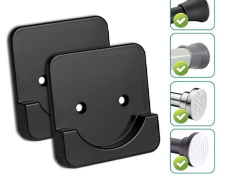 Large rod holder with anti-drop circular rod-shaped curtain and door curtain rod anti-slip adhesive hooks