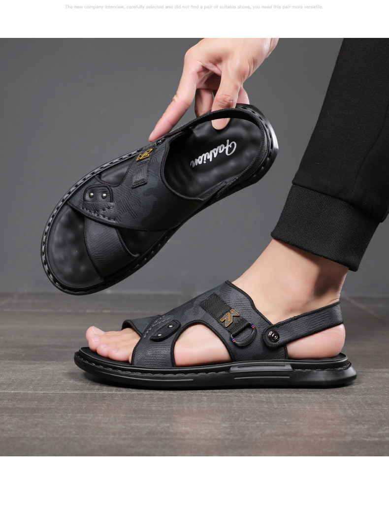 Pantofole da spiaggia casuali antiscivolo in lattice alla moda coreana a doppio uso all'aperto da uomo all'ingrosso di sandali estivi da uomo_voghion.com