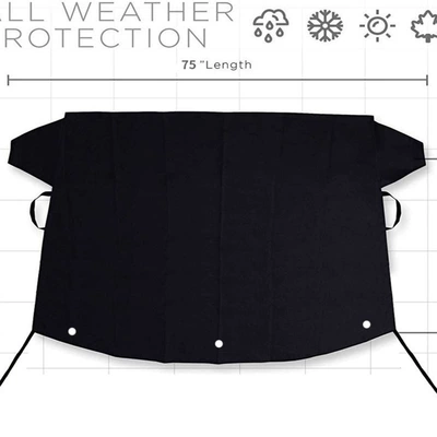 Car snow shield – Snow Cover Front Windshield Snowproof - black-3-magnet-style-windproof-hook-600d-oxford-cloth-pu-coating-150x120cm