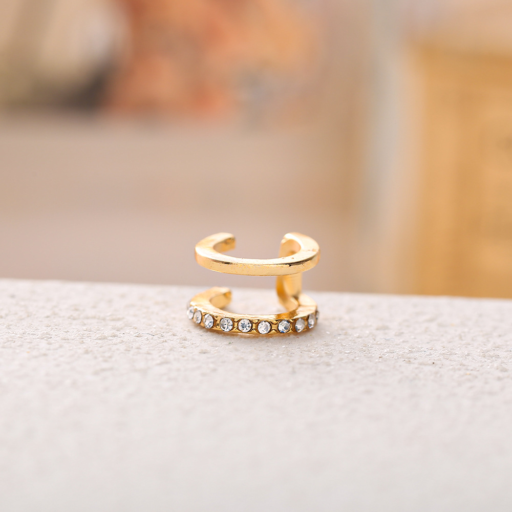 U Shape Fashion Alloy Rhinestones Earrings display picture 9