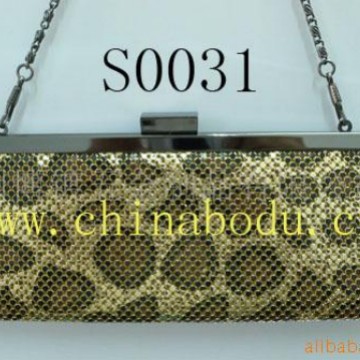 供应铝片袋对角包双拉包钱包手机袋铝钻网手拿包单肩包