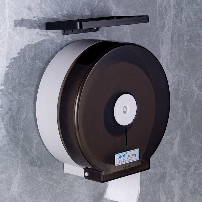 Caja de pañuelos de rollo grande Caja de papel de rollo de hotel Caja de papel de papel de baño de inodoro Caja de papel grande montada en la pared sin perforación