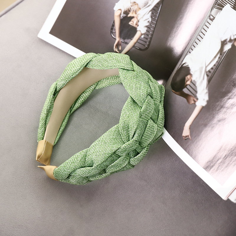 Simple Pure Color Fabric Woven Wide-brimmed Hairband Wholesale Nihaojewelry display picture 4