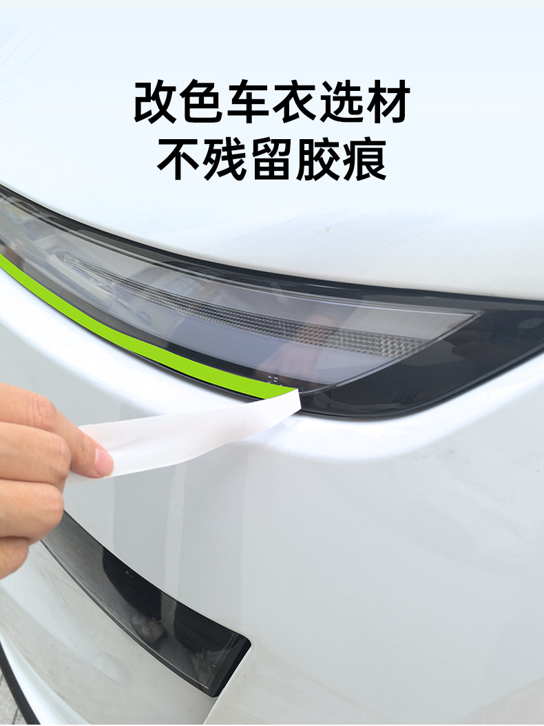 Suitable for the New Model 3/Y Headlight Sports-Style Decorative Strip Car Sticker, Headlight Color Change Protection Waterproof Film