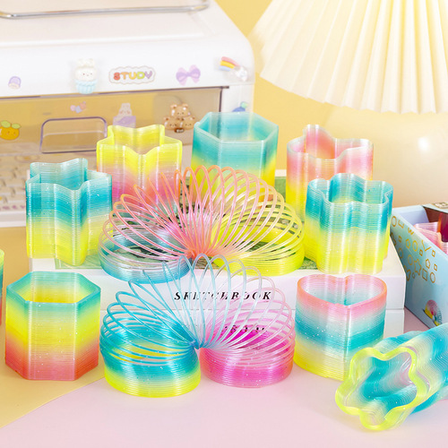 Alien Golden Onion Transparent Rainbow Ring 12 Pcs/Box New Bestselling Rainbow Toy Polyhedral Rainbow Ring Wholesale