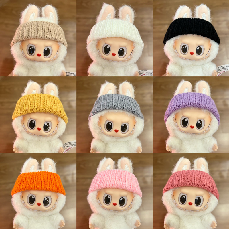 [Only Baby Clothes] First, Second and Third Generation Labubu 17cm Vinyl Doll Labubu Dress-Up Party Knitted Woolen Hat