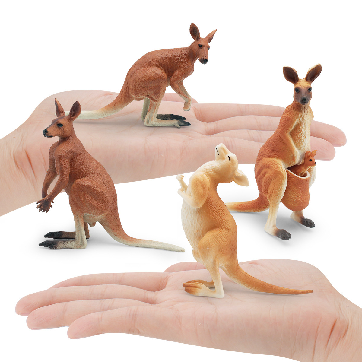 Simulación transfronteriza de pastizales mamíferos modelo de canguro Australia Canguro madre e hijo decoración adornos estáticos hechos a mano