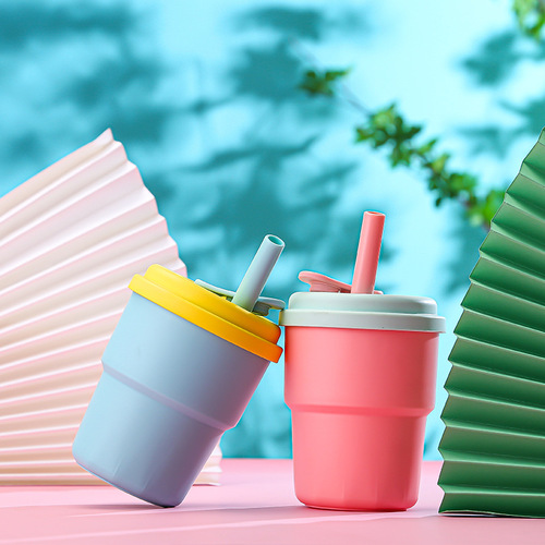 New all-plastic water cup portable sealed creative ins fashion gift logo student plastic cup
