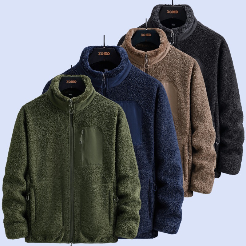 2025 Autumn and Winter New Lamb Velvet Jacket Men's Cotton Outwear Fleece-Lined Thickeneded Teddy Velvet Men's Fleece Jacket Cotton Jacket Top Men 2025 Autumn and Winter New Lamb Velvet Jacket Men's Cotton Outwear Fleece-Lined Thickeneded Teddy Velvet Men's Fleece Jacket Cotton Jacket Top Men
