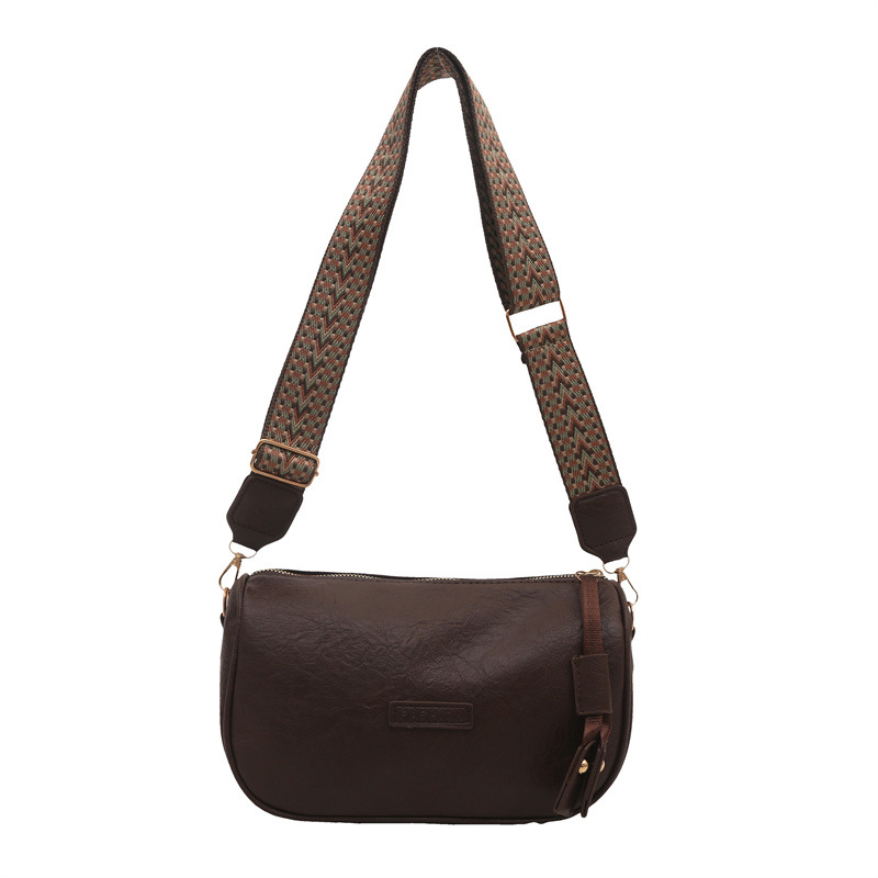 2024 nuevo estilo europeo y americano de moda retrógrada de una sola habitación bolsos de tramo oblíquo de textura alta mujer banda ancha nicho bolsos de Boston