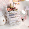 Girl Heart desktop drawer transparent drawer storage box Student dormitory cosmetic shelf girl heart box