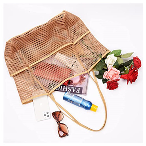 Wholesale Mesh Beach Tote Bag with Multiple Pockets Travel Swimming Waterproof Pool Clothing Storage Bag