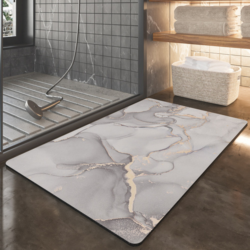 New marble texture bathroom absorbent floor mat soft cushion home bathroom quick-drying foot mat toilet anti-slip door mat
