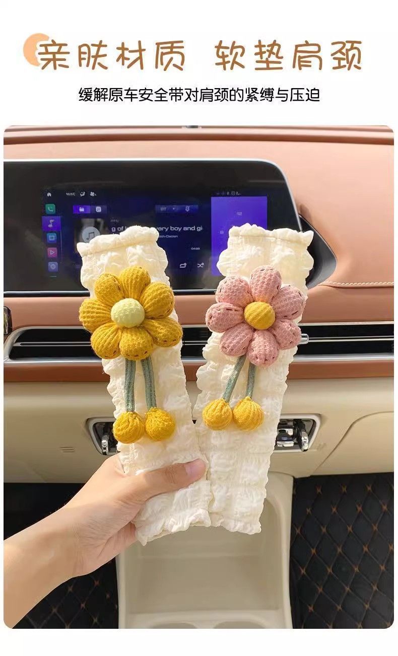 Car Seatbelt Shoulder Pad Cartoon Anti-Neck-Strangling Protective Cover for Women and Children Safety Belt Anti-Neck-Strangling