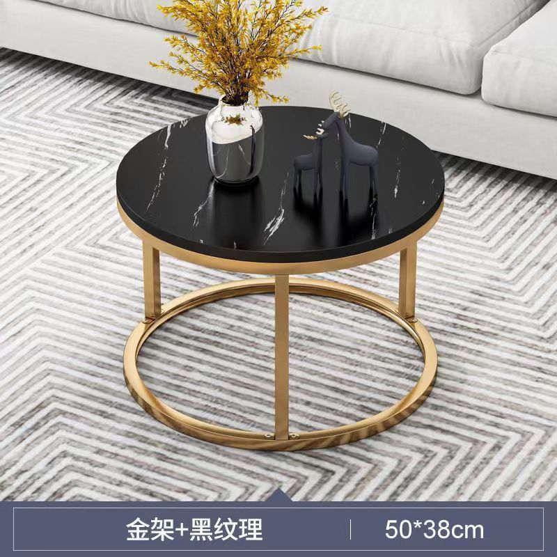 茶几轻奢现代小户型客厅家用圆形桌简约大理石is意式创意铁艺茶桌|undefined