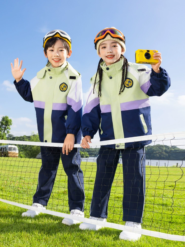 Uniform for elementary school students, jacket, children's demi-season autumn set for kindergarten, 3 piece set, autumn season
