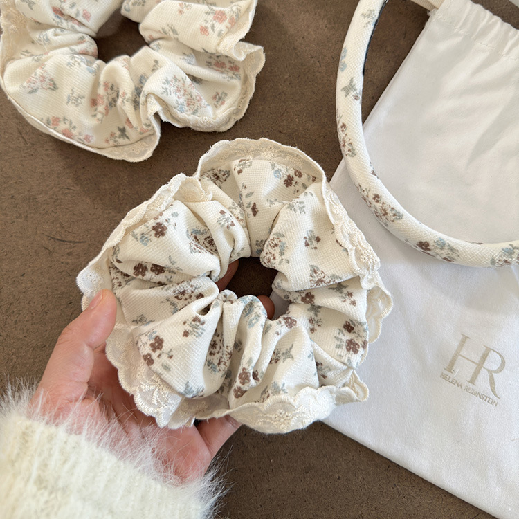 Encaje retro francés, diadema de intestino grueso, mujer 2025, nuevo estilo, cuerda para el cabello, banda de goma, lazo, dulce cuerda para el cabello, accesorios para el cabello