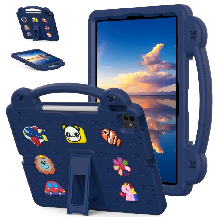 Bebé estilo oso EVA + PC niño caída funda de mano plana con soporte de escritorio