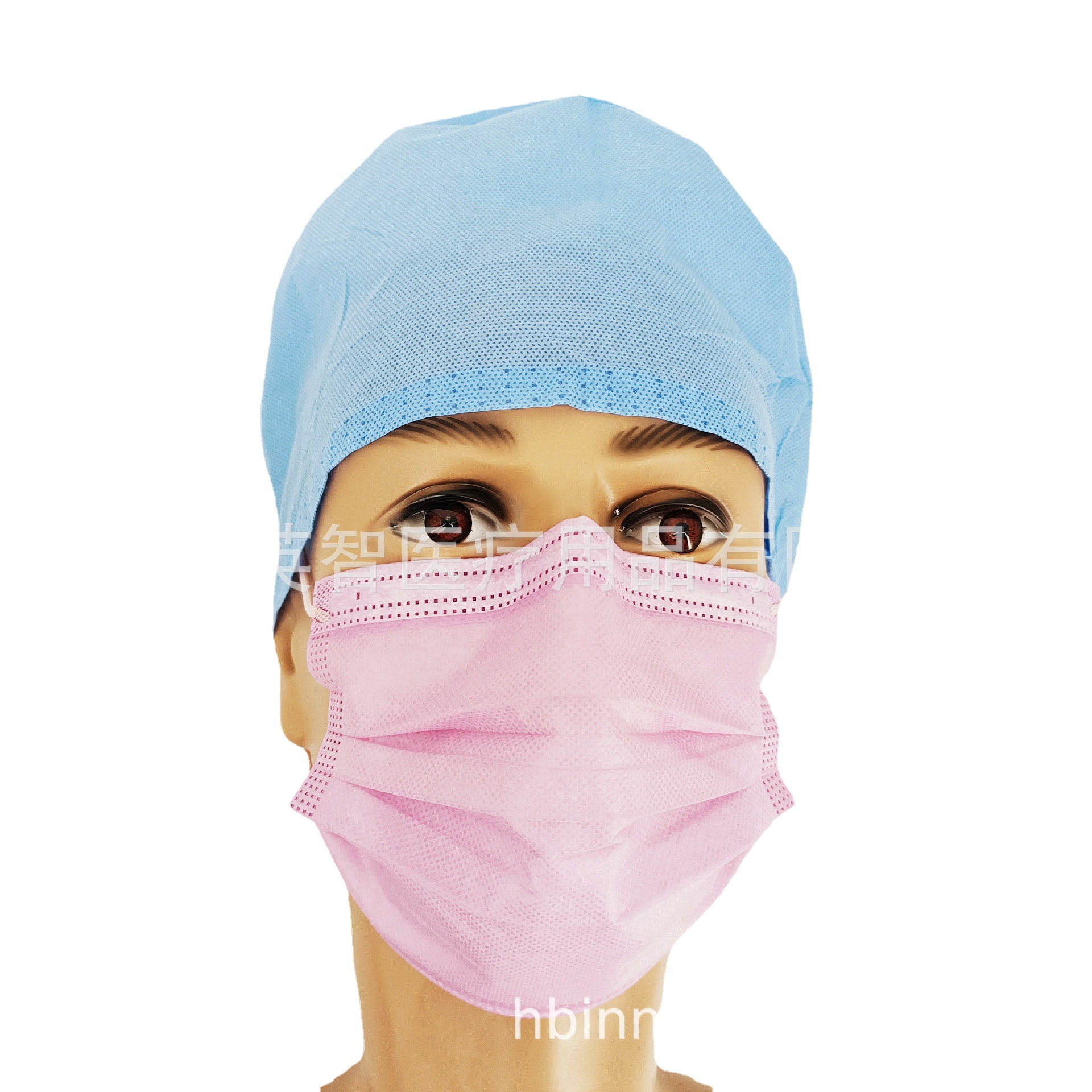 四层平面口罩 粉色全彩90bfe熔喷布Type IIR欧盟CE白名单工厂直销