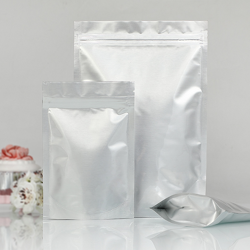 鋁箔袋自封袋錫紙茶葉粉末魚餌包裝袋純鋁自立食品塑封袋子密封袋