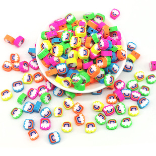 彩色软陶珠彩虹云朵软陶切片clay beads DIY串珠材料散珠子批发-阿里巴巴