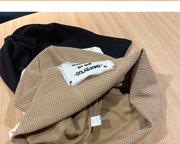 Cappello da confinamento da donna, sottile, autunno, nero, impilabile, grande, testa da donna, sottile, lavorato a maglia, foulard_voghion.com