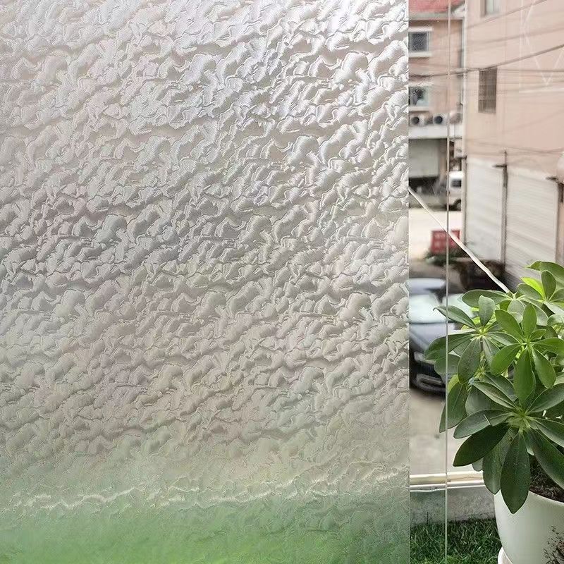 Stereo frosted water corrugated glass sticker anti-light bathroom bedroom window privacy anti-peep free glass film