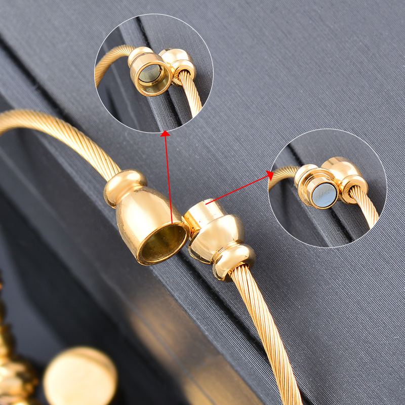 Fashion Devilu0027S Eye Titanium Steel Beaded Hollow Out Inlay Turquoise Zircon Bangle 1 Piece