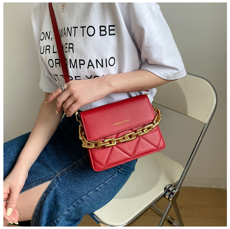 255g Weight Synthetic Leather Lining Material Magnetic Buckle Closure Type Single Shoulder Strap Strap Type Square Bag Bags Type Pu Leather Material Solid Color Pattern Streetwear Style Square Shape Khaki, White, Red, Black Color Small Size Small Pu Leather Streetwear Square Bag 3