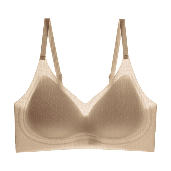 Ultra-Thin Cool Ice Skin Seamless Intimates Women's Jelly Soft Support Bra 7A Antibacterial Breathable Hole Cup Comfortable Bra