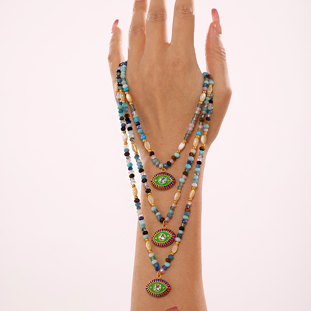 Creative organic ethnic necklace from pearl stainless steel