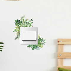 Customizable Tropical Green Plant Wall Sticker for Living Room, Entryway, Dormitory, Home Decoration, Self-Adhesive Decal, Wholesale, Cross-Border