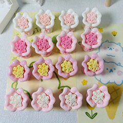 diy奶油胶仿真立体粉色玫瑰花束发夹贴片手作自制挂件树脂配件