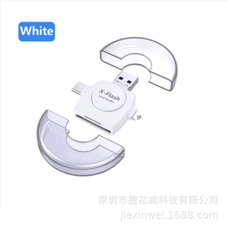 Applicable to Apple Android Type-C mobile phone USB computer four-in-one OTG card reader supports SD/TF card reader