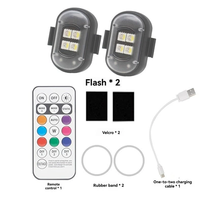 Rechargeable Wireless Motorcycle Led Other lights - two-lights-and-one-remote-control-oval-aircraft-light