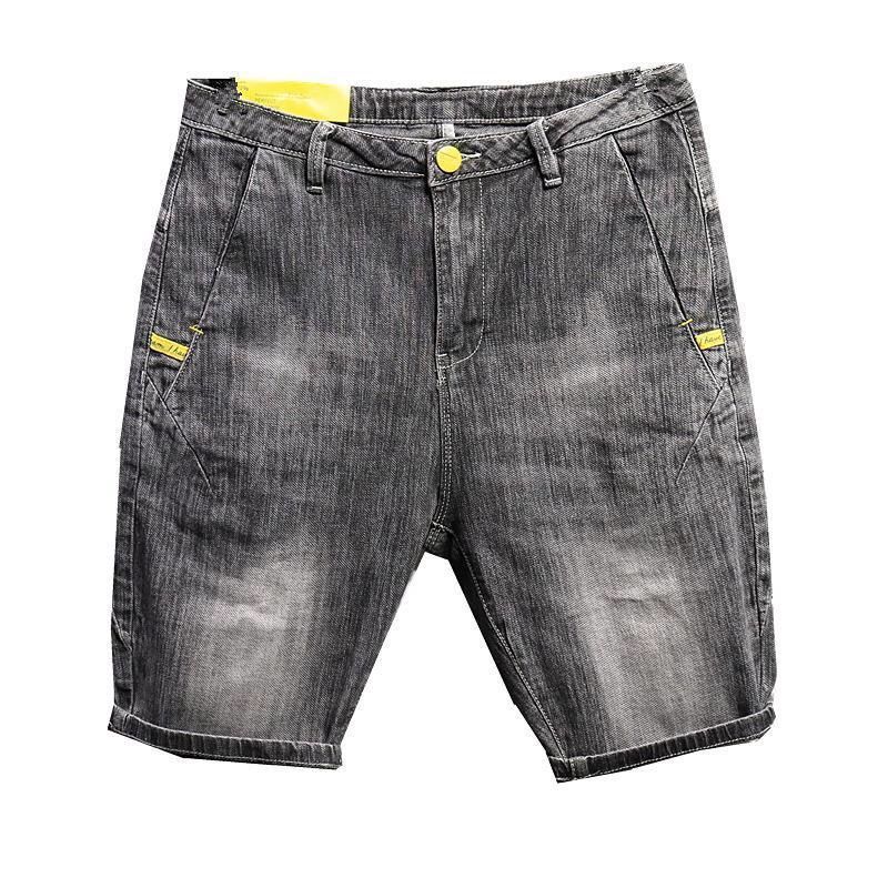 Summer thin shorts men's fashion brand 2024 new diagonal pocket Korean version slim fit elastic five quarter pants trend_voghion.com