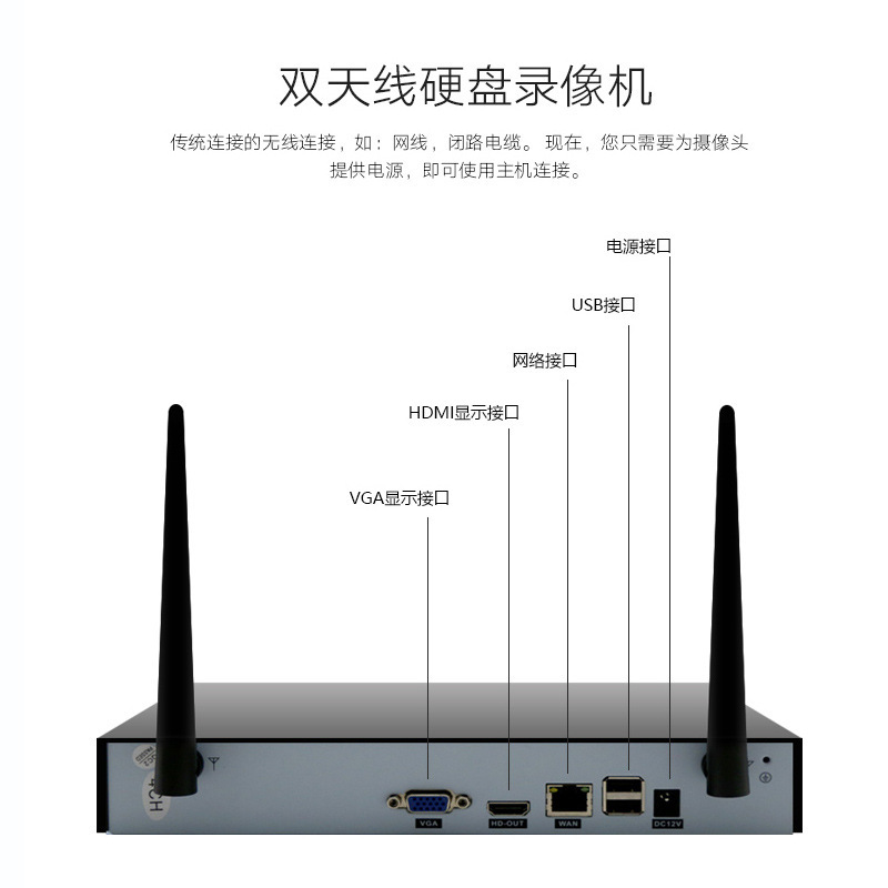 Wireless 8-channel surveillance camera set with wireless remote wake-up function smart security wifi camera