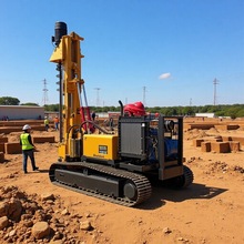 履带式光伏拧地钉打桩机液压螺旋潜孔钻机山地斜坡高低支腿钻孔机