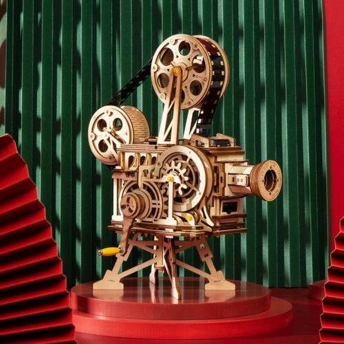 Ruotaoroke mechanical transmission model wooden hand-assembled three-dimensional puzzle toy ornaments creative gift